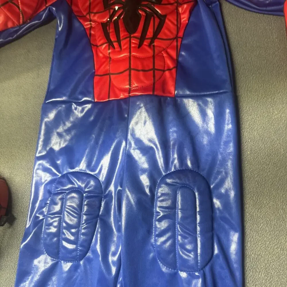 Spider-Man Muscle Costume W/ hard Sound Mask Kids/Youth Size 8 Cosplay